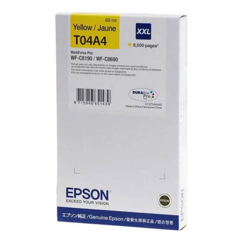 Epson WF-C8190 C13T04A440 Sarı Mürekkep Kartuşu