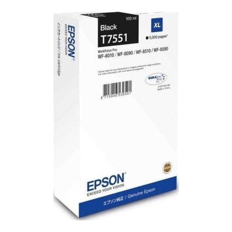 Epson C13T755140 Siyah Yüksek Kapasiteli Mürekkep Kartuşu