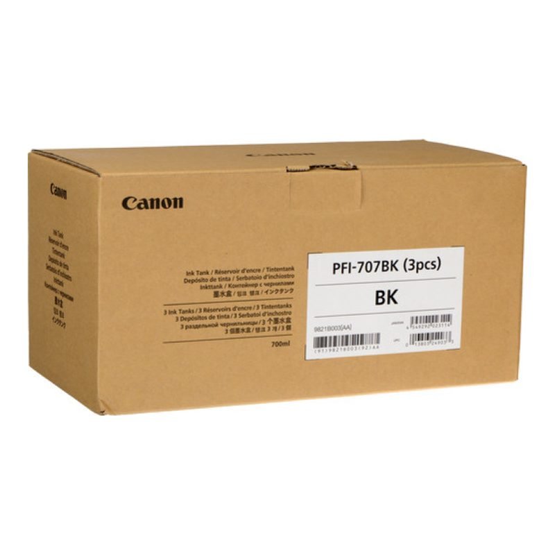 Canon PFI-707BK 9821B003 Siyah Mürekkep Kartuşu