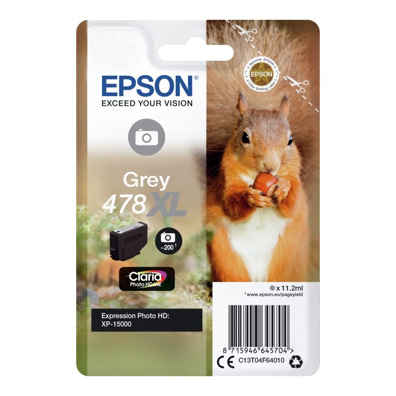 Epson 478XL C13T04F64010 Gri Mürekkep Kartuşu