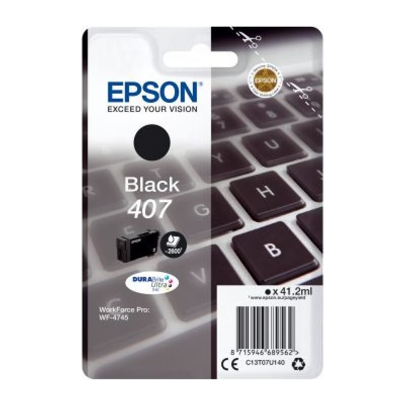 Epson 407L C13T07U140 Siyah Mürekkep Kartuşu