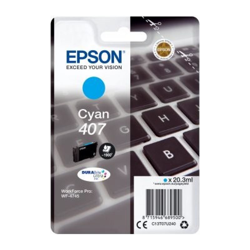 Epson 407L C13T07U240 Mavi Mürekkep Kartuşu