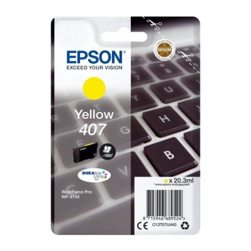 Epson 407L C13T07U440 Sarı Mürekkep Kartuşu
