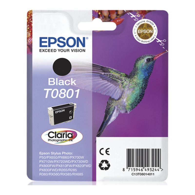 Epson T0801 C13T08014021 Siyah Mürekkep Kartuşu