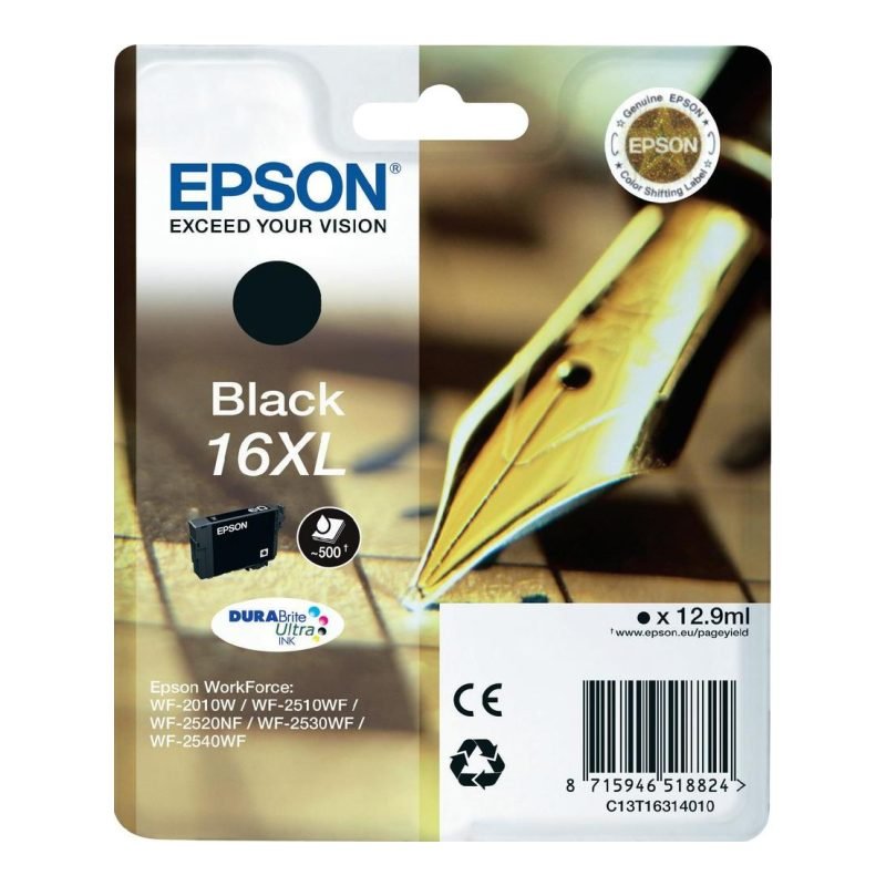Epson 16XL C13T16314010 Siyah Mürekkep Kartuşu