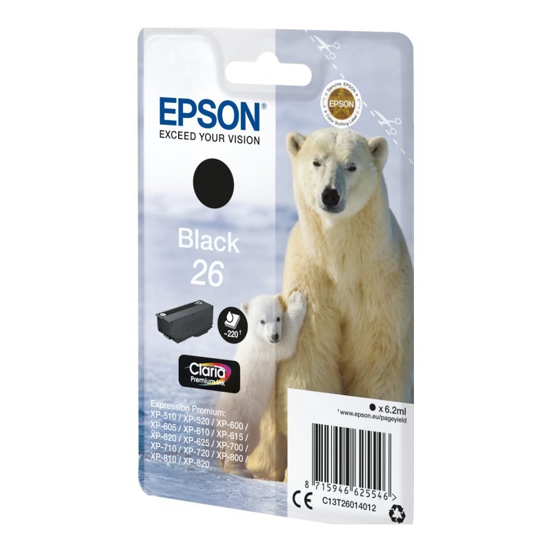Epson 26 C13T26014012 Siyah Mürekkep Kartuşu