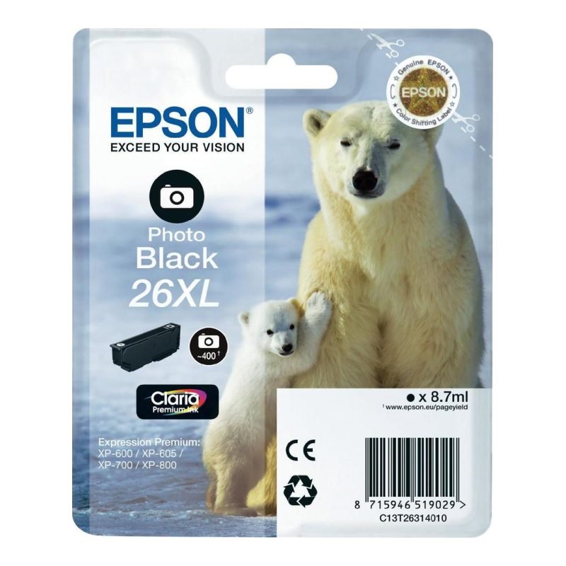 Epson 26XL C13T26314020 Siyah Mürekkep Kartuşu