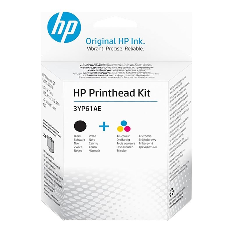 HP 3YP61AE Siyah/Üç GT Baskı Kafası Takımı Üç Renkli Baskı Kafası (Printhead)